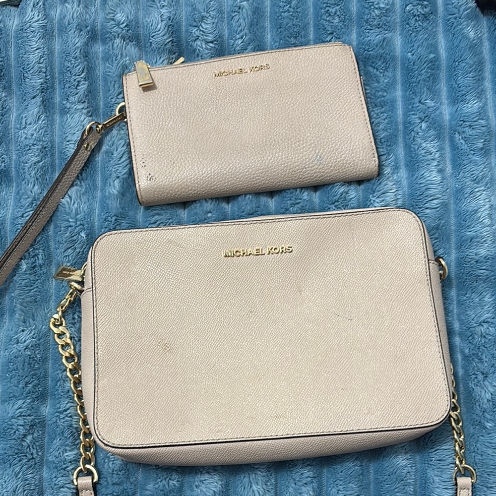 Michael Kors Pink Crossbody Bag with Gold Chain